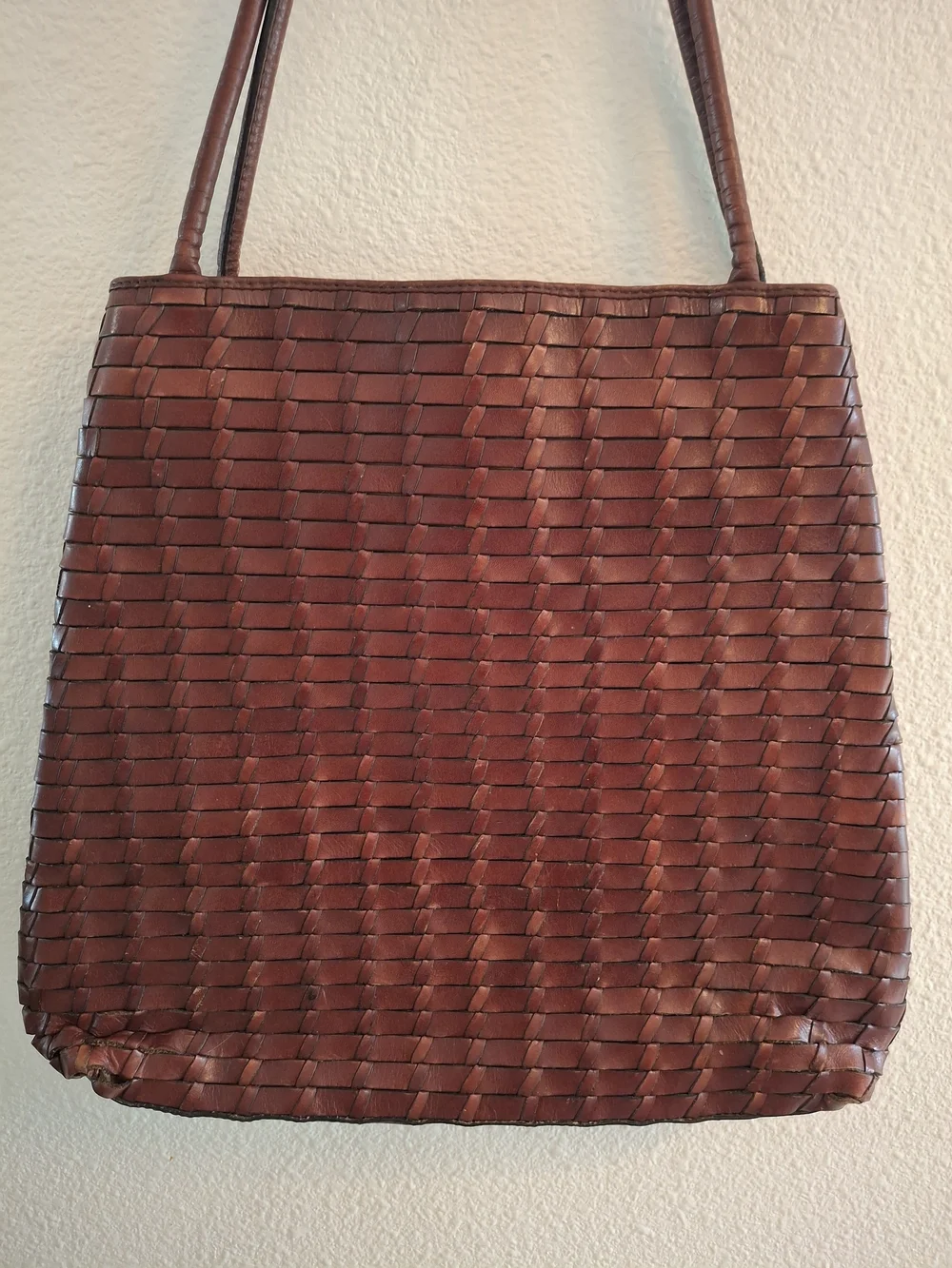Vintage Fossil Woven Shoulder Bag in Dark Brown Basket Weave - Picture 2 of 5